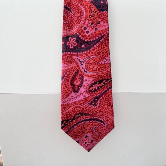 Vintage Christian Lacroix Paisley Printed Tie Silk Made in Italy - Picture 2 of 4